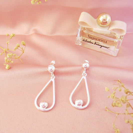 Arete Plateado Gota Sonaja