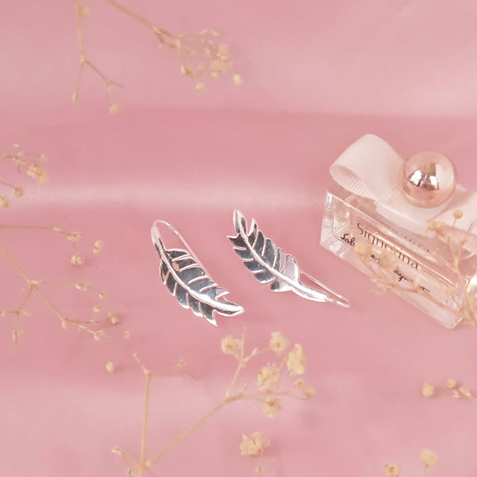Arete Plateado Pluma