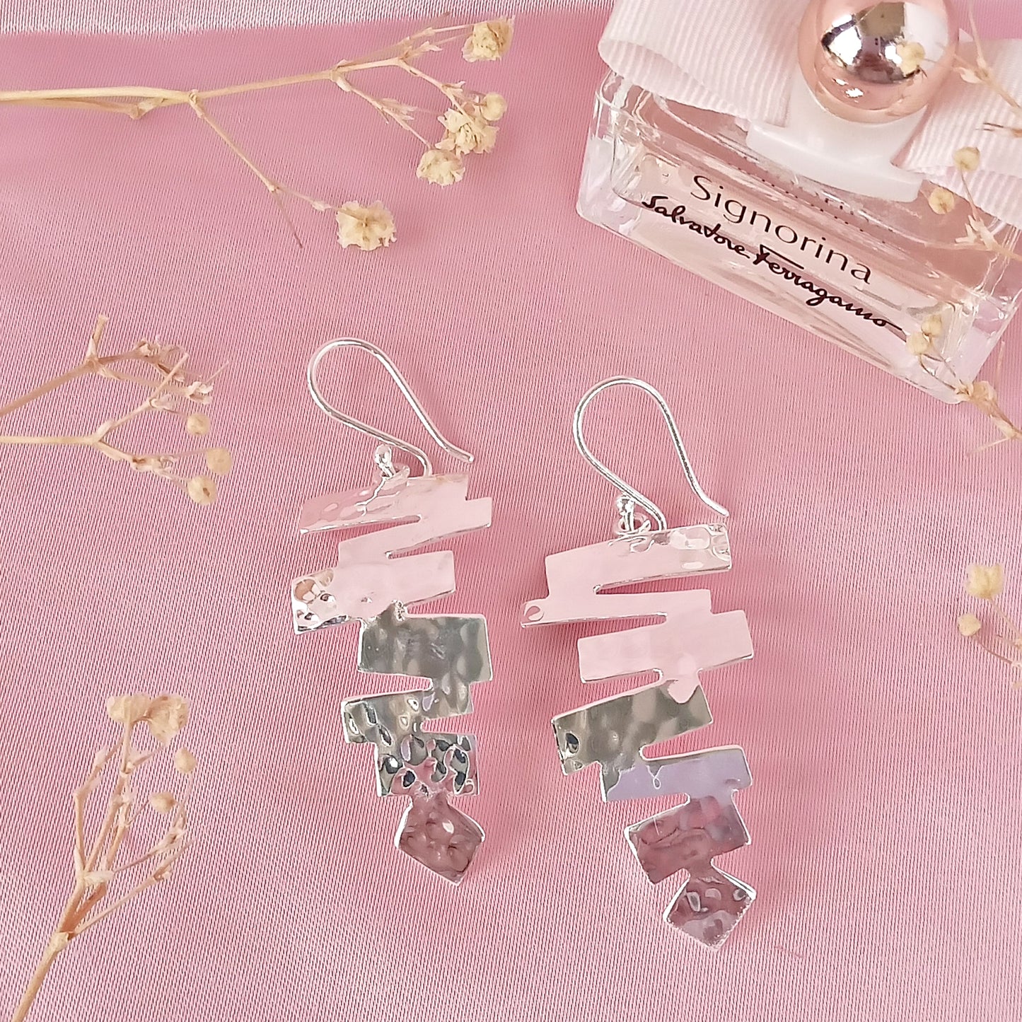 Arete Plateado Rayo