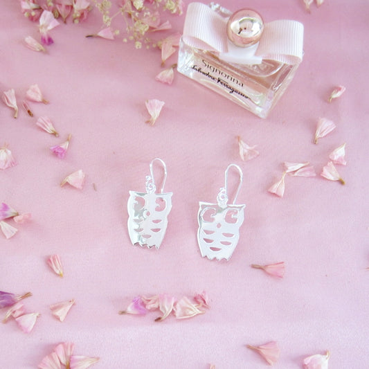 Aretes Plateados Buho