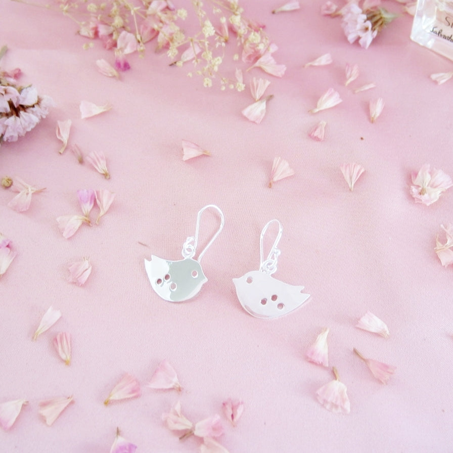 Aretes Plateados Pajaritos