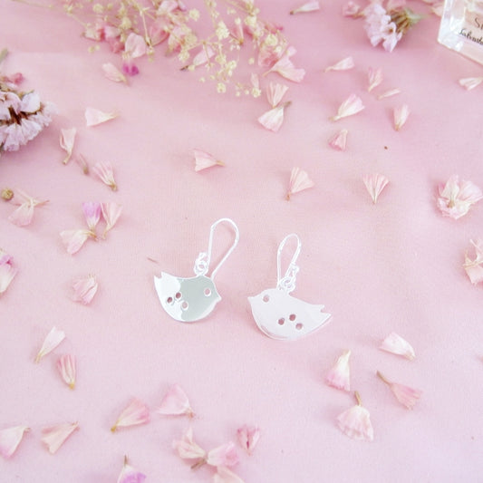 Aretes Plateados Pajaritos