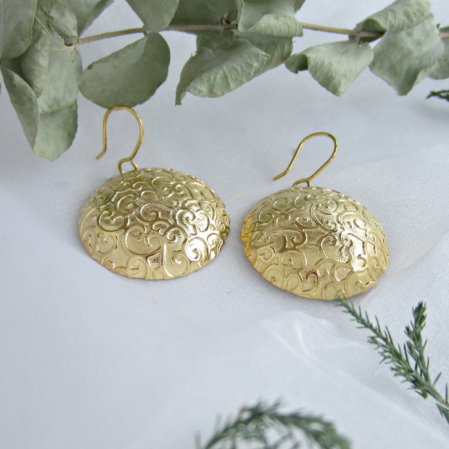 Aretes Dorados Cazuela Chinos