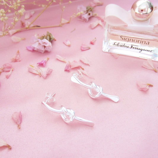 Silver sailor knot earrings
