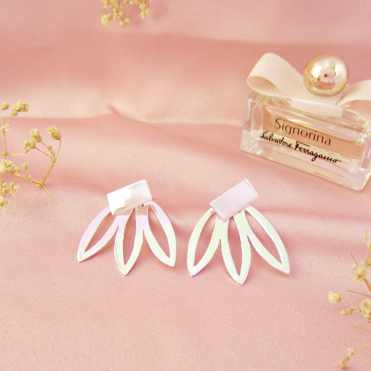 Aretes Plateado Tulipán
