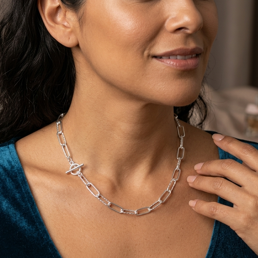 Collar Eslabones Torzal Mixto