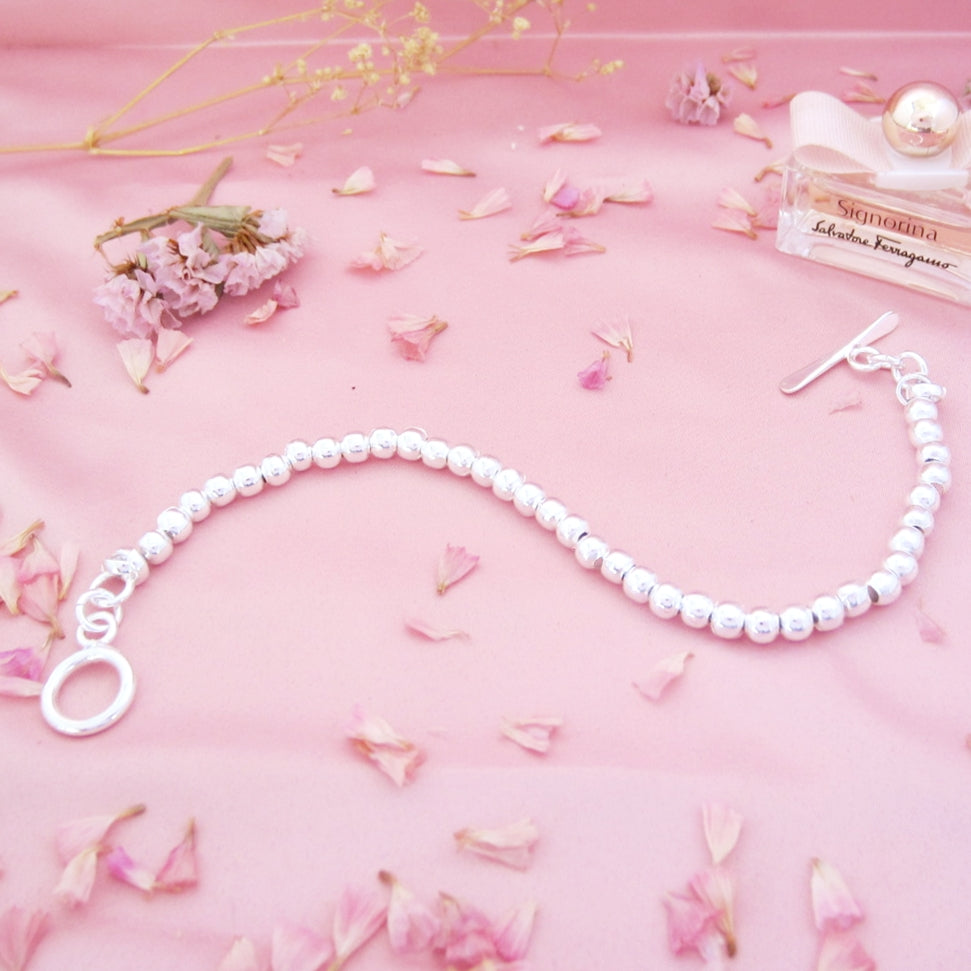 Pulsera plateada bolitas Tiffany