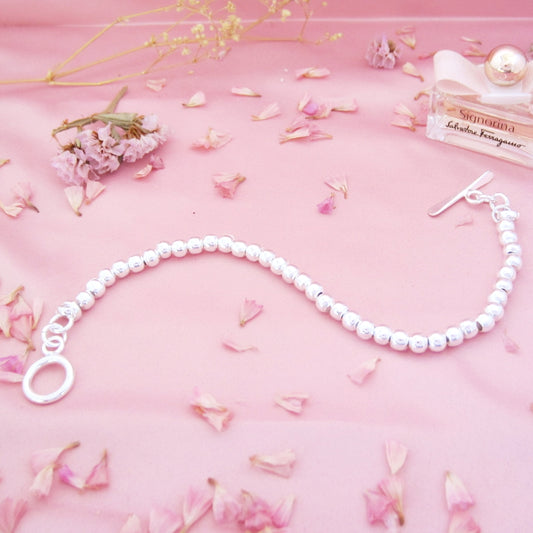 Pulsera plateada bolitas Tiffany