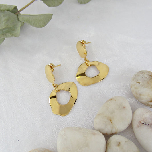 Aretes Dorados Doble Mancha