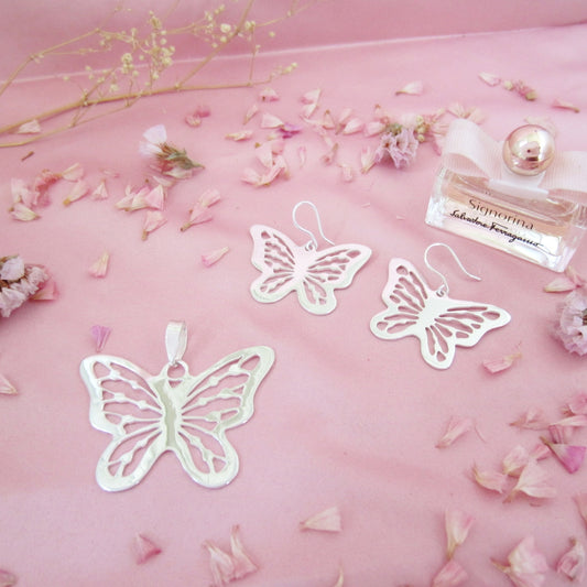 Juego Plateado Mariposa