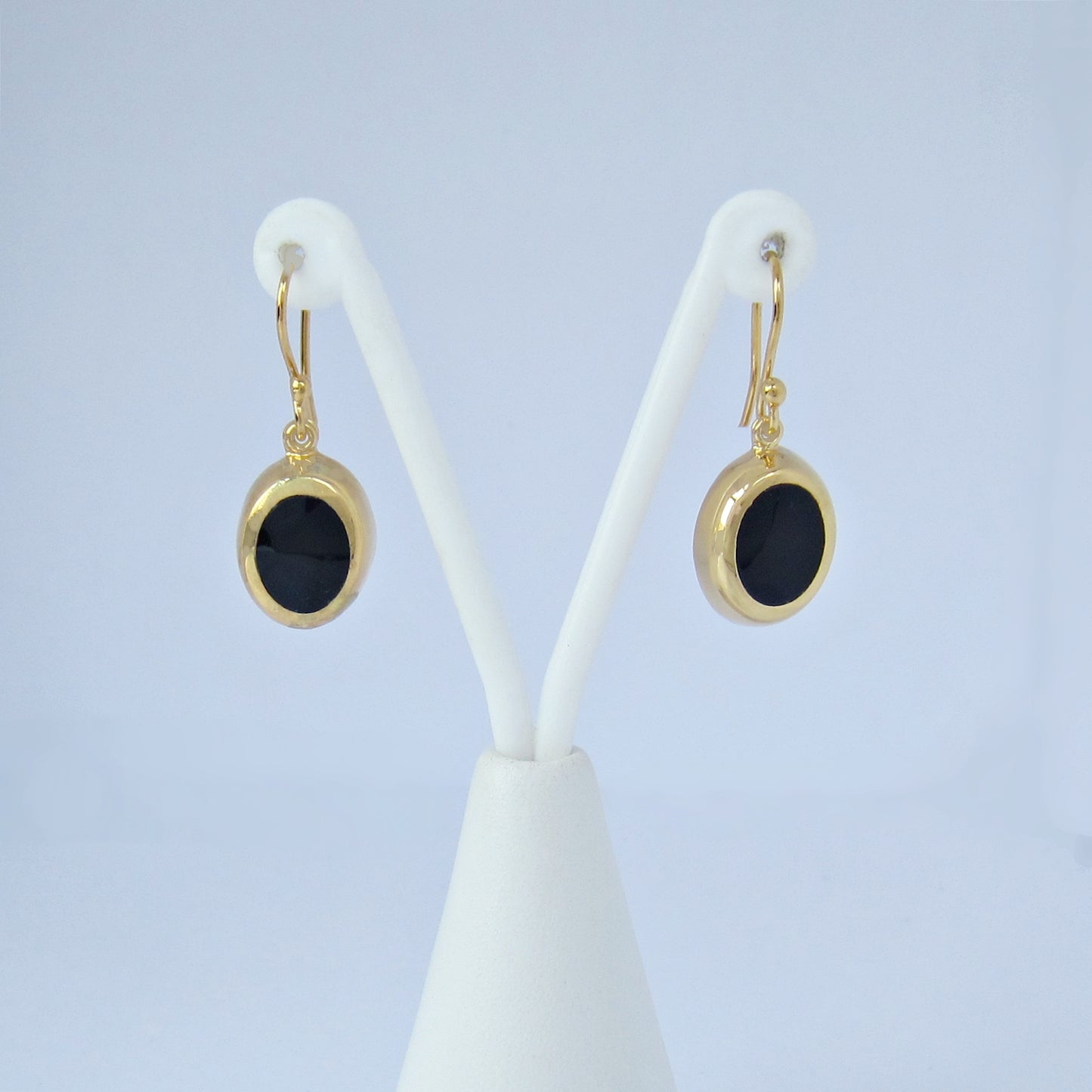 Arete Dorado Óvalo Azul
