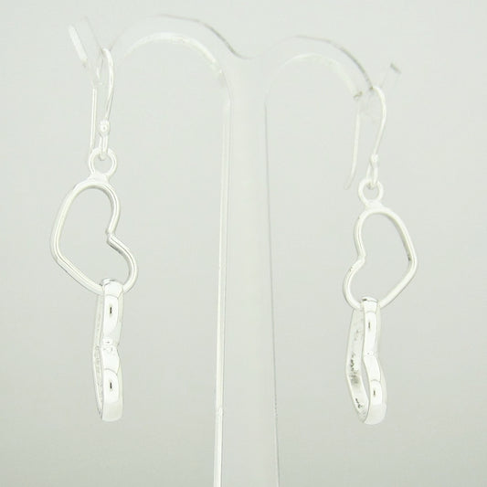 Arete Plateado Corazones
