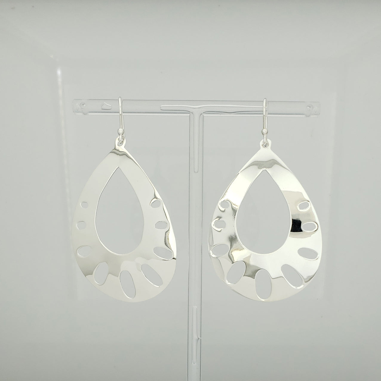 Arete plateado gota maxi