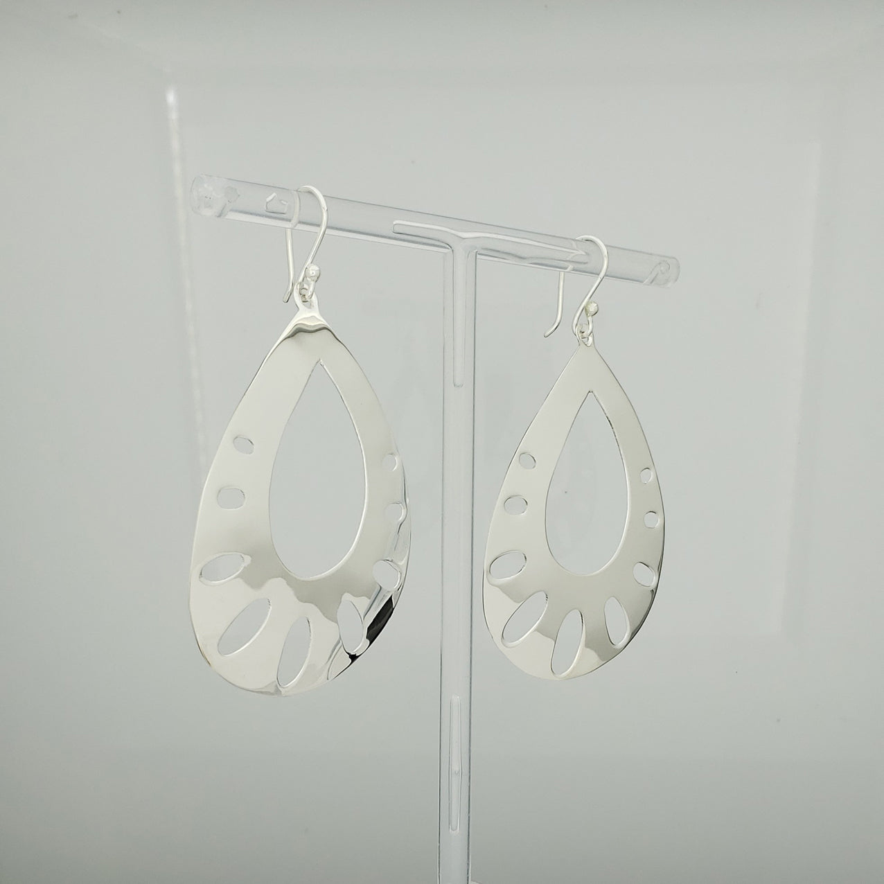 Arete plateado gota maxi