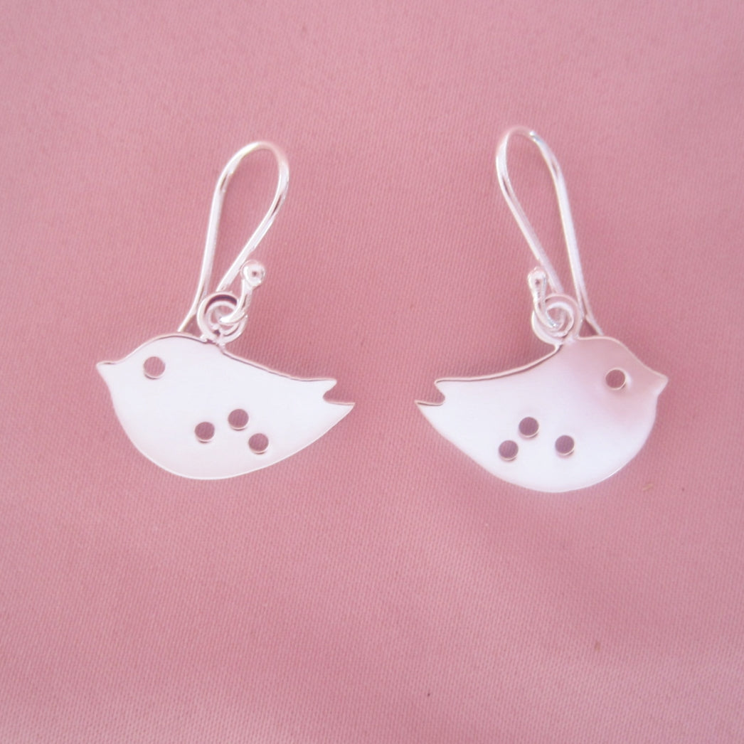 Aretes Plateados Pajaritos