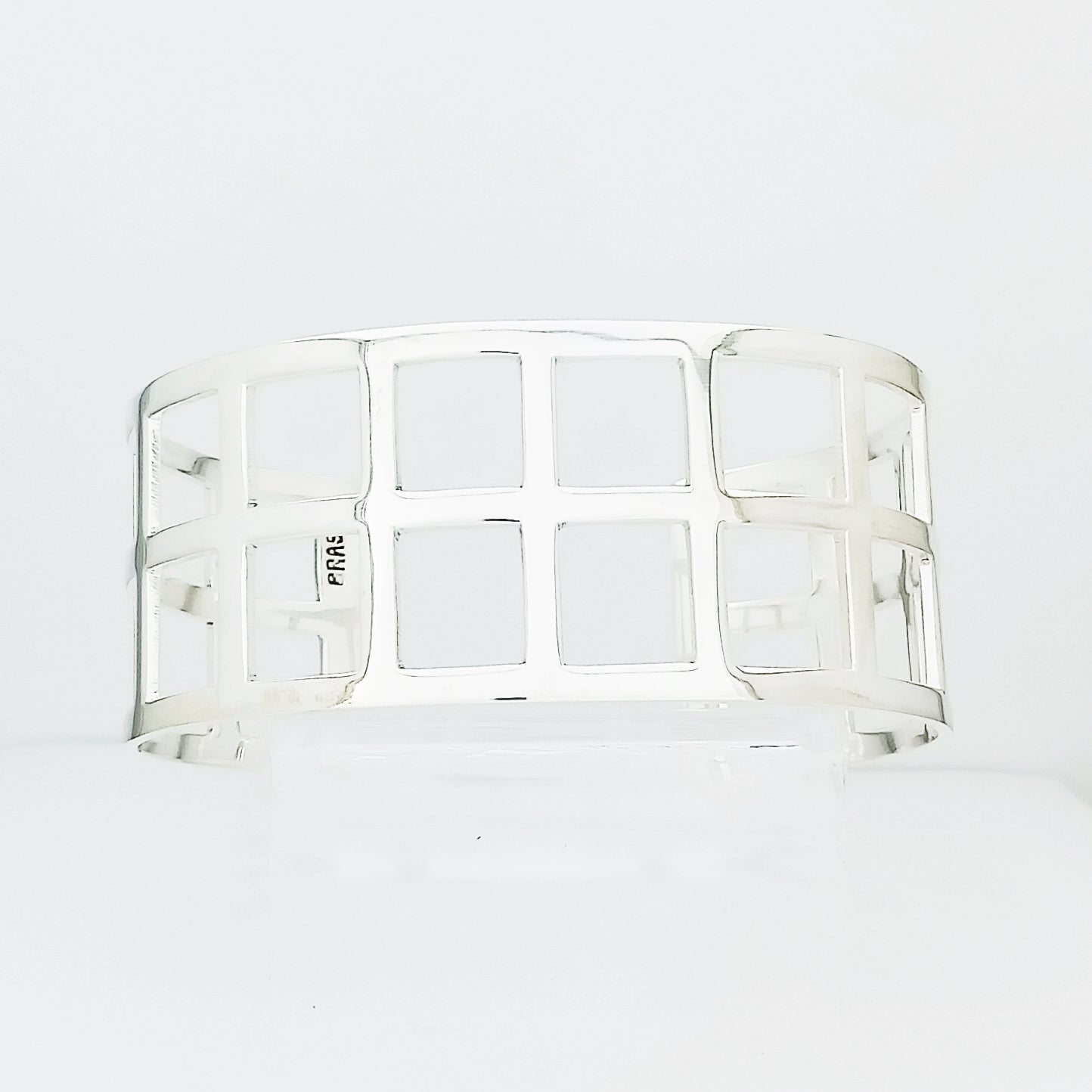 Brazalete plateado geometria