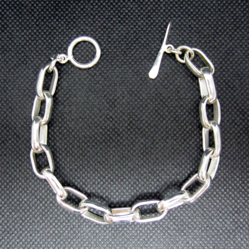 Pulsera plateada eslabones