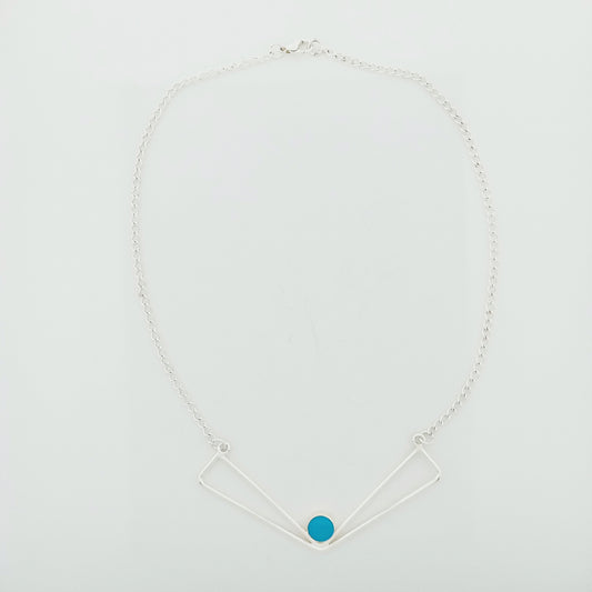 Collar plateado libélula