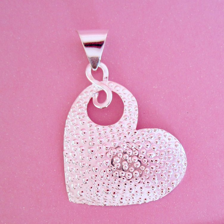 Dije Plateado Corazón Burbuja