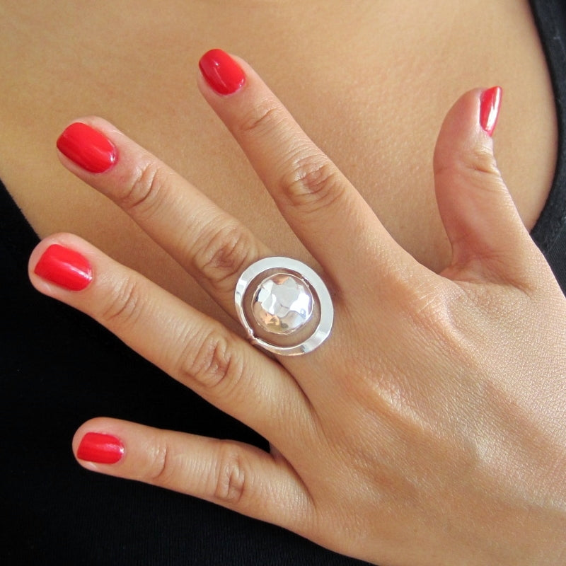 Anillo plateado sombrerito