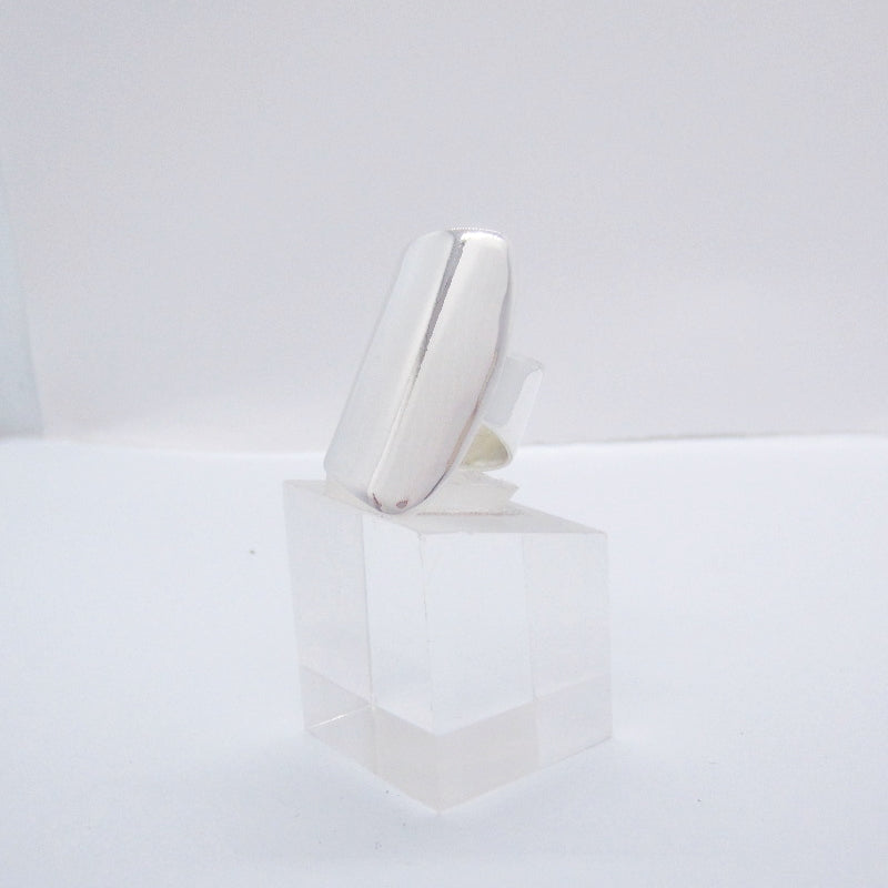 Anillo Plateado Disminución Liso