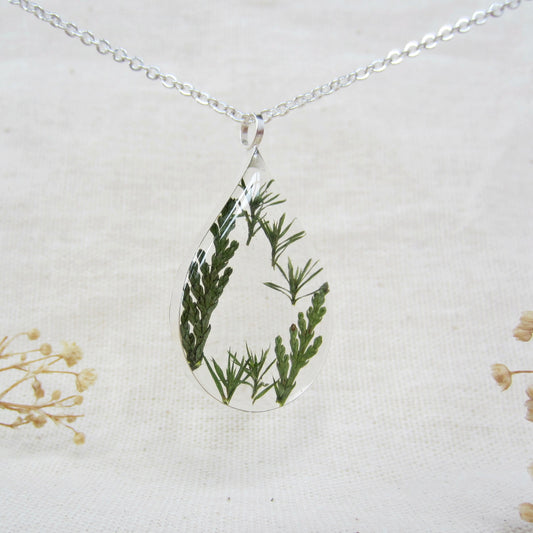 Collar .925 Gota Vida Follaje