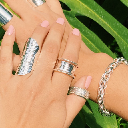 Anillo Plateado Argollas