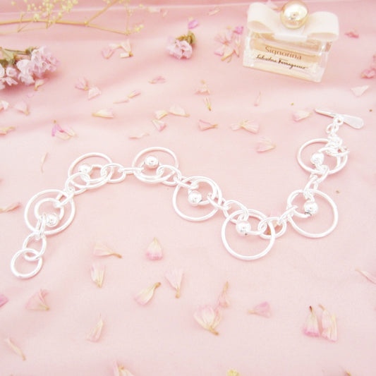 Pulsera Plateada Olimpica Bolitas