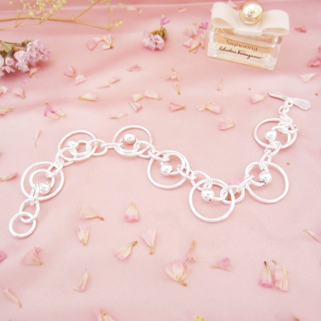 Pulsera Plateada Olimpica Bolitas