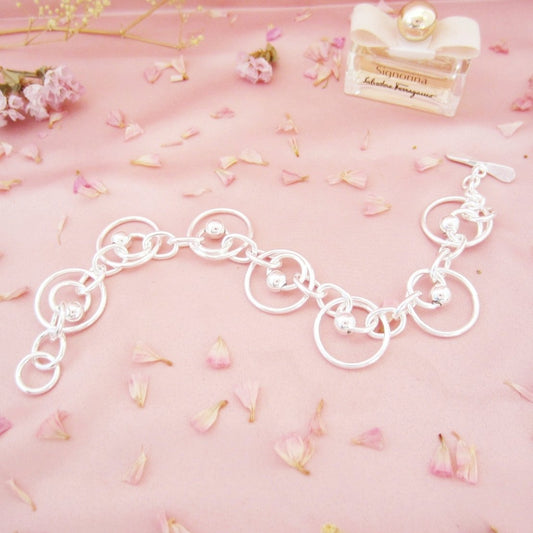 Pulsera Plateada Olimpica Bolitas