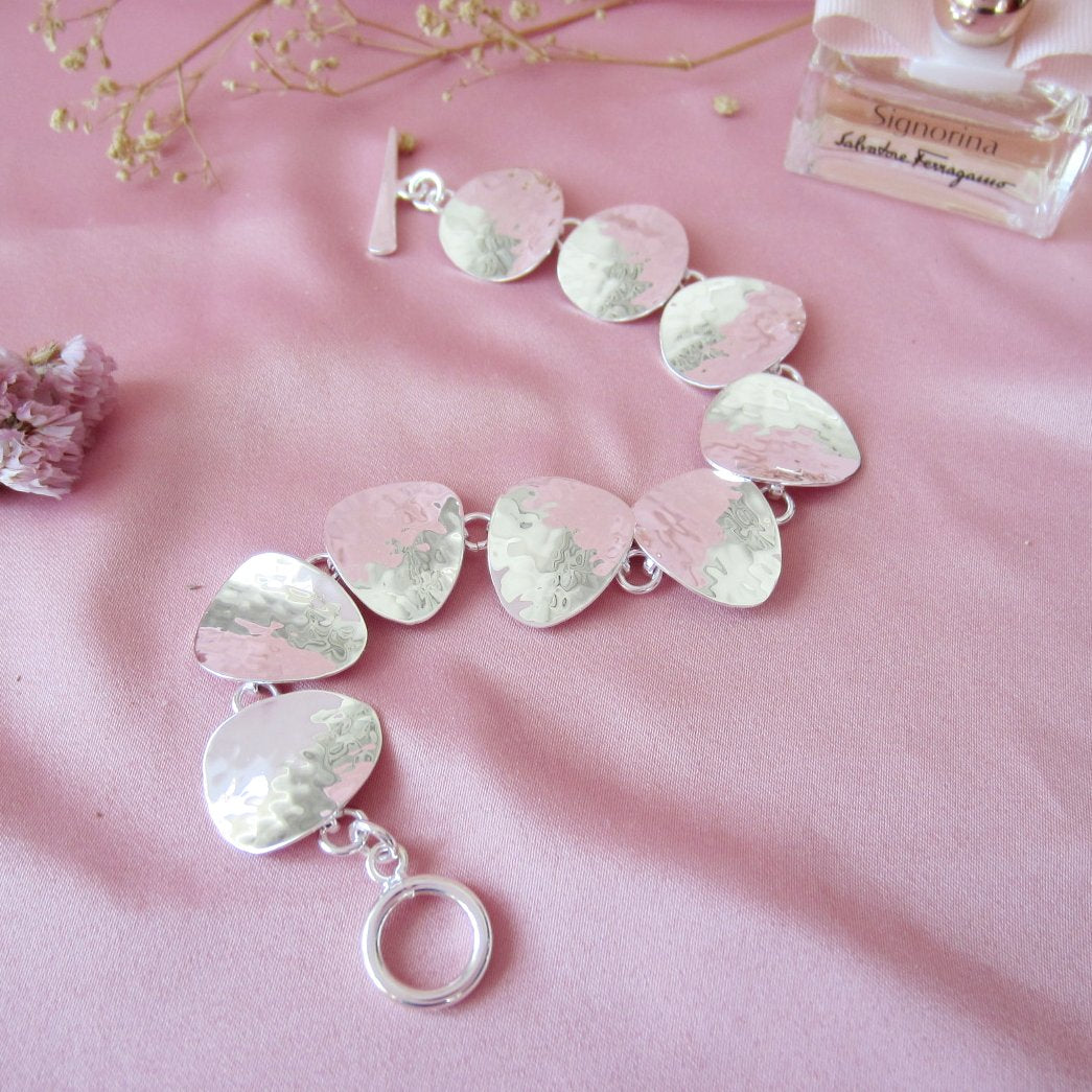 Pulsera plateada Chips