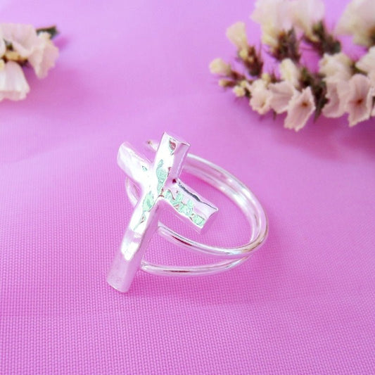 Anillo cruz plana - Petick Joyería Artesanal