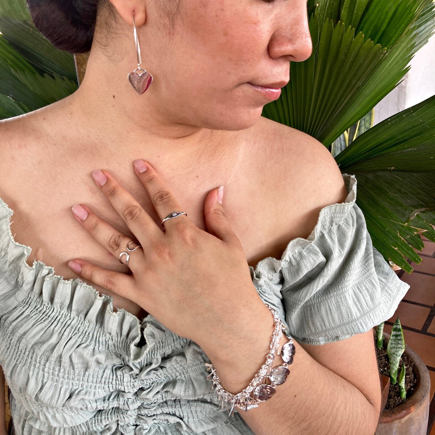Anillo Plateado Aro Corazón - Petick Joyería Artesanal
