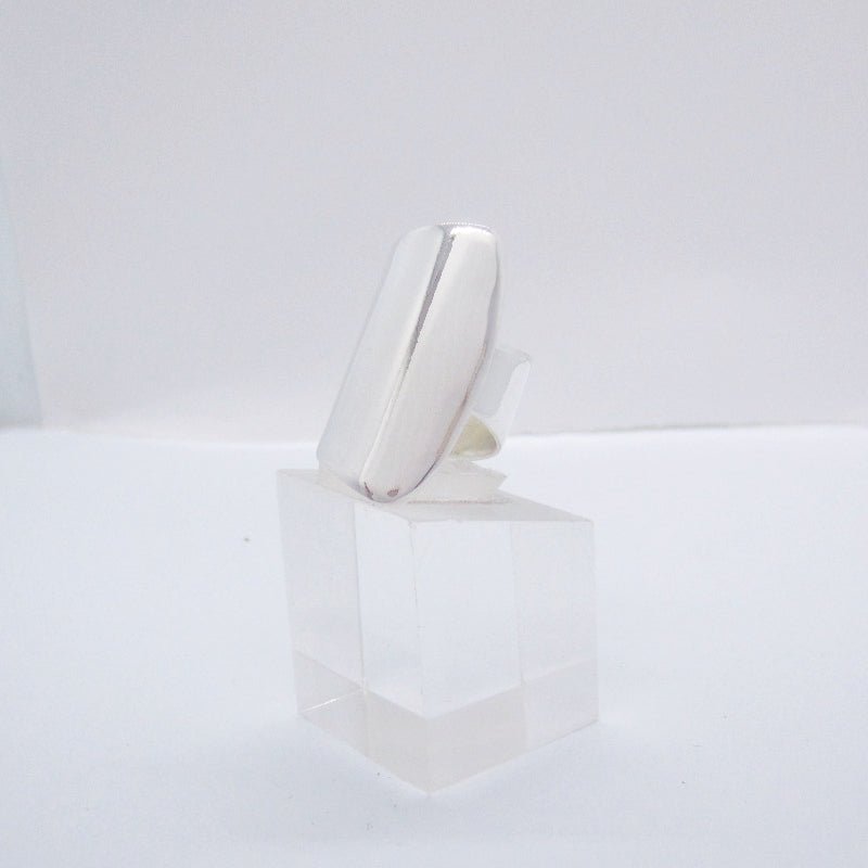 Anillo Plateado Disminución Liso - Petick Joyería Artesanal