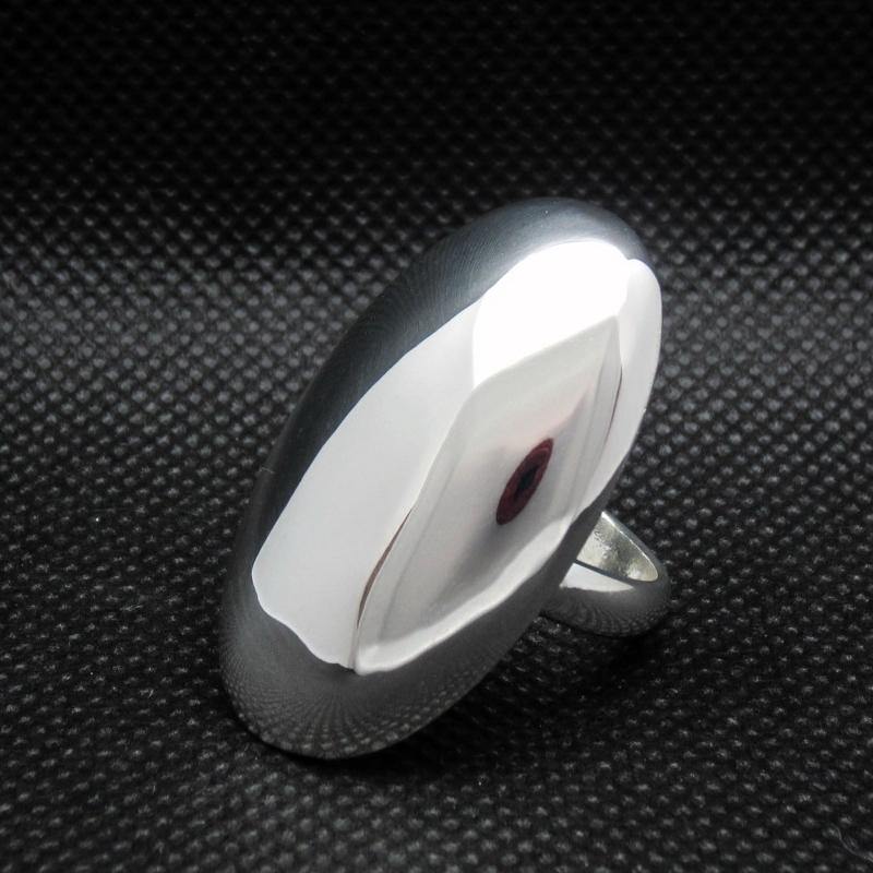 Anillo plateado maxi - Petick Joyería Artesanal