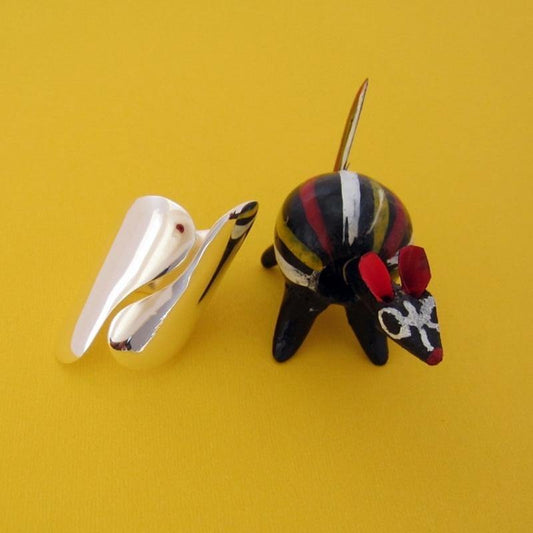 Anillo plateado psicodélico - Petick Joyería Artesanal
