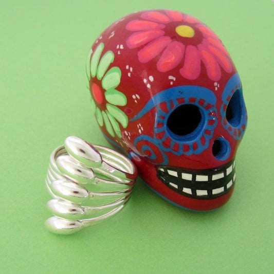 Anillo plateado uñitas - Petick Joyería Artesanal