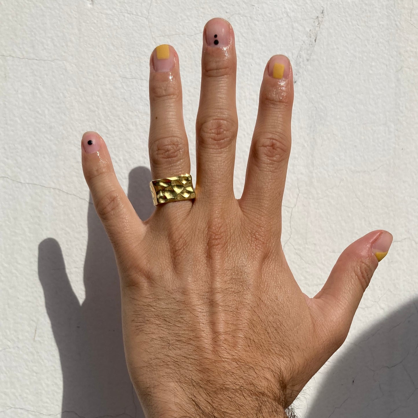 Anillo  dorado cuadrado