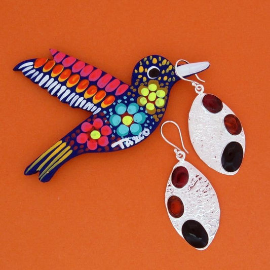 ARETES PLATEADOS CON AMBAR - Petick Joyería Artesanal