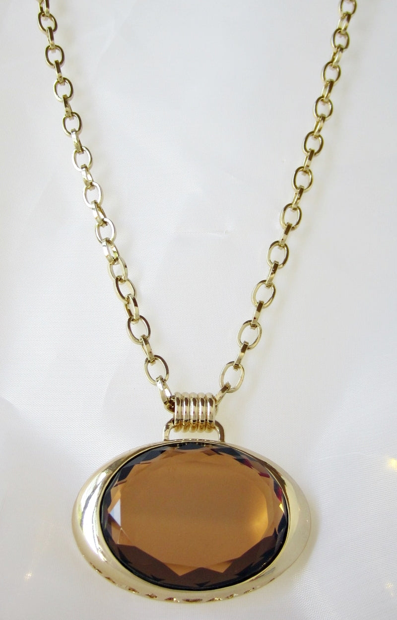 coffee medallion necklace