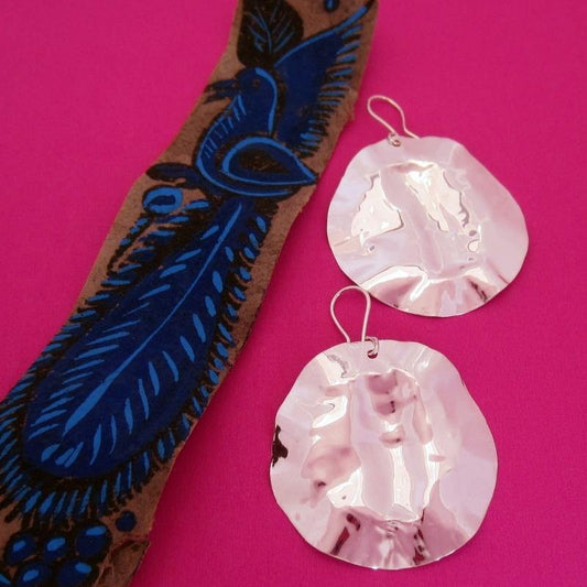 ARETES PLATEADOS MAXI CORRUGADOS - Petick Joyería Artesanal