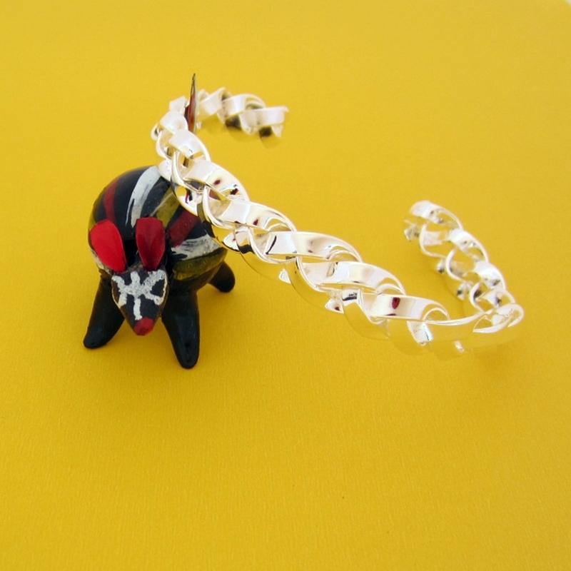 BRAZALETE PLATEADO TRENZADO - Petick Joyería Artesanal