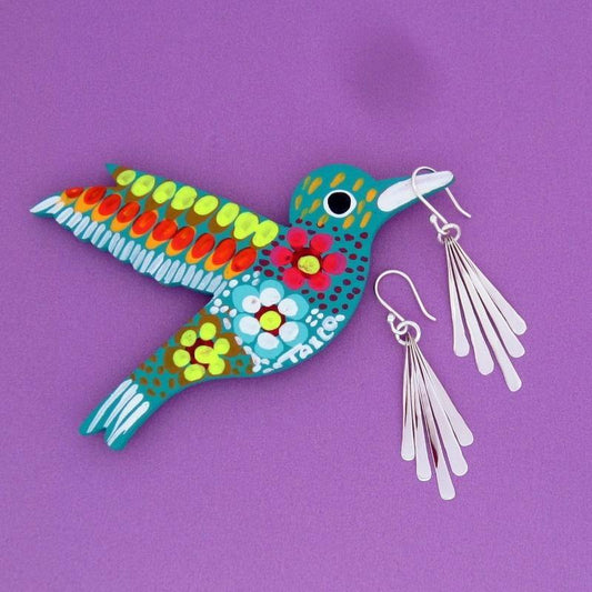 ARETES PLATEADOS ABANICO - Petick Joyería Artesanal