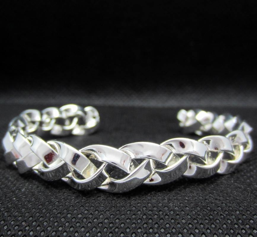 BRAZALETE PLATEADO TRENZADO - Petick Joyería Artesanal
