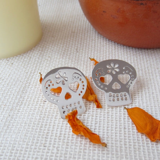 Aretes calavera azúcar